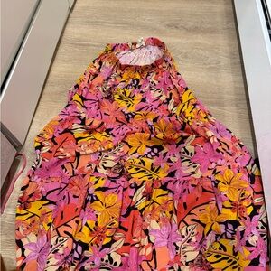 Vibrant Floral Halter Dress